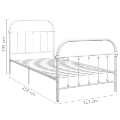 Bedframe Metaal 100 x 200 cm Wit