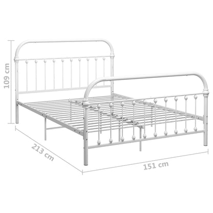 Bedframe Metaal 140 x 200 cm Wit