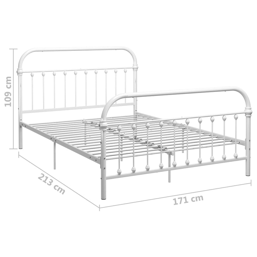 Bedframe metaal wit 160x200 cm