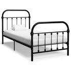 Metal bed frame black 90x200 cm