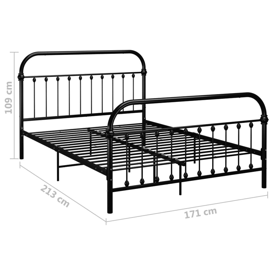Bedframe Metaal 160 x 200 cm Zwart