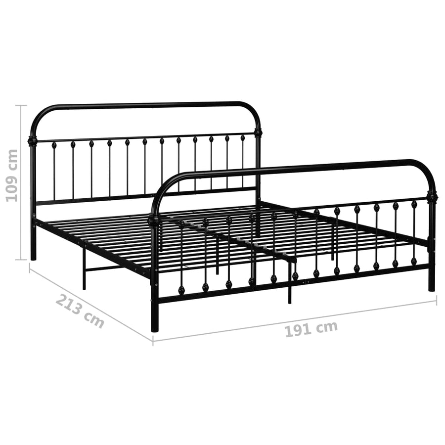 Bedframe Metaal 180 x 200 cm Zwart