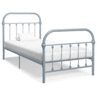 Bedframe metaal grijs 90x200 cm