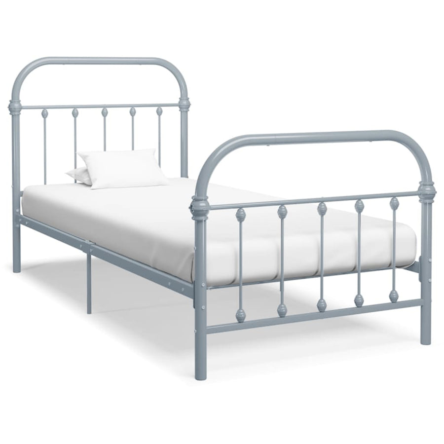 Bedframe Metaal 90 x 200 cm Grijs