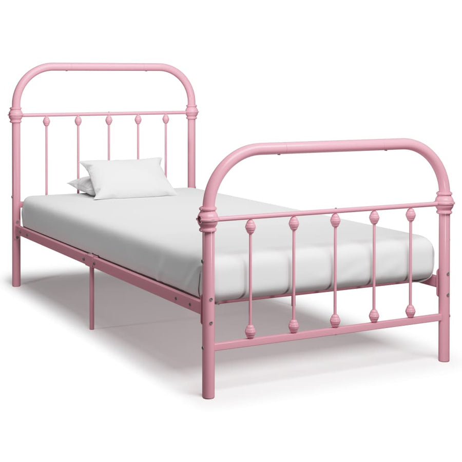 Bedframe Metaal 90 x 200 cm Roze