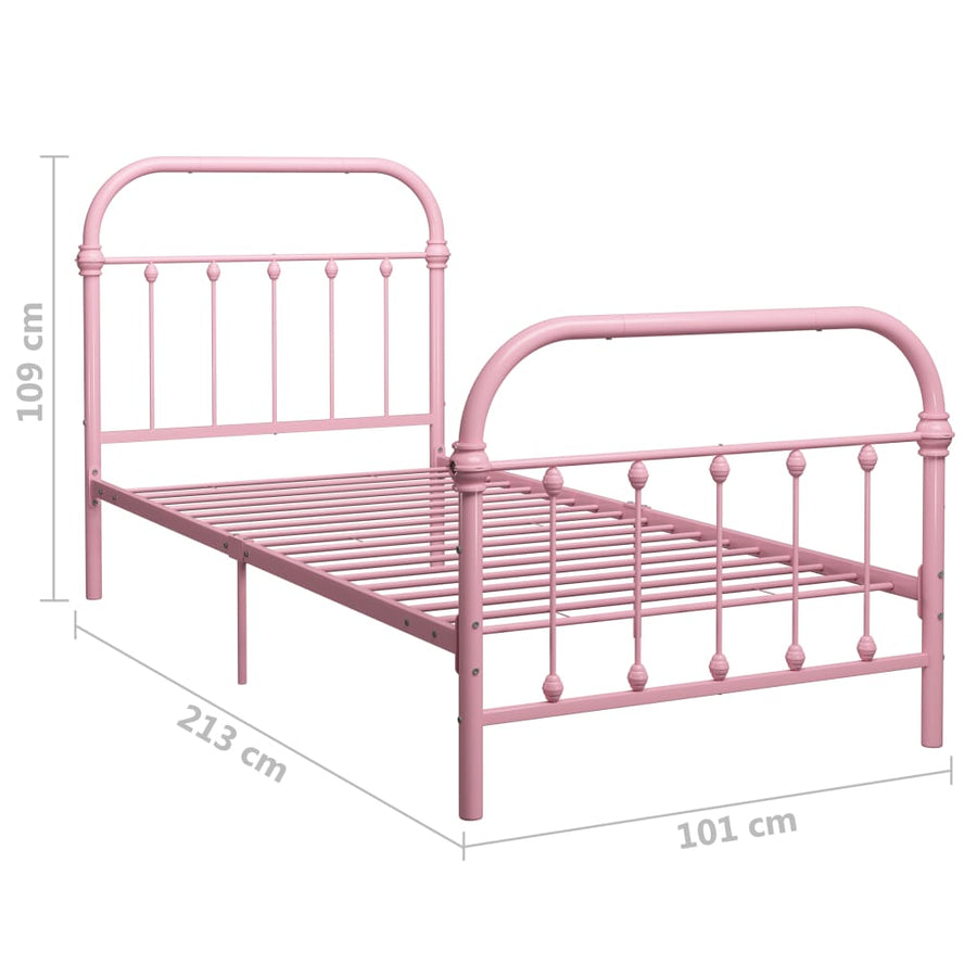 Bedframe Metaal 90 x 200 cm Roze