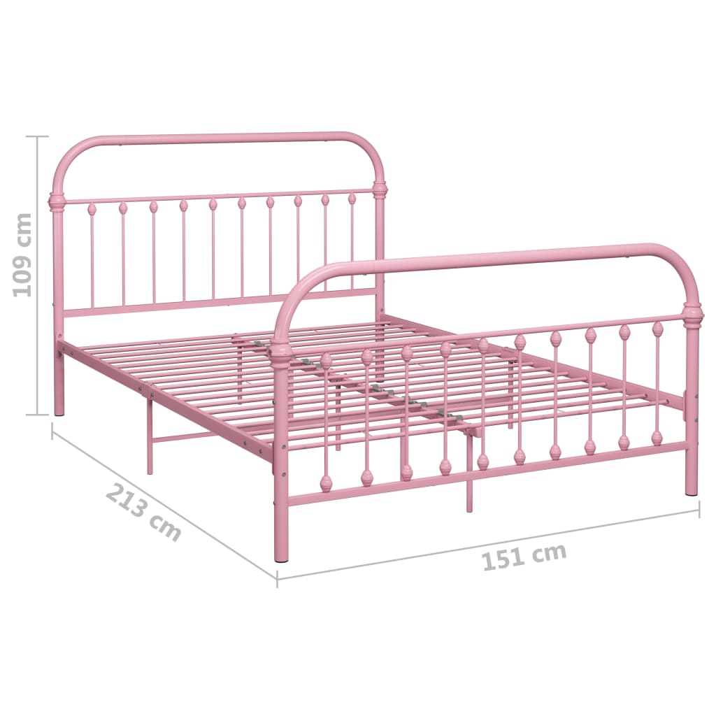 Bedframe Metaal 140 x 200 cm Roze