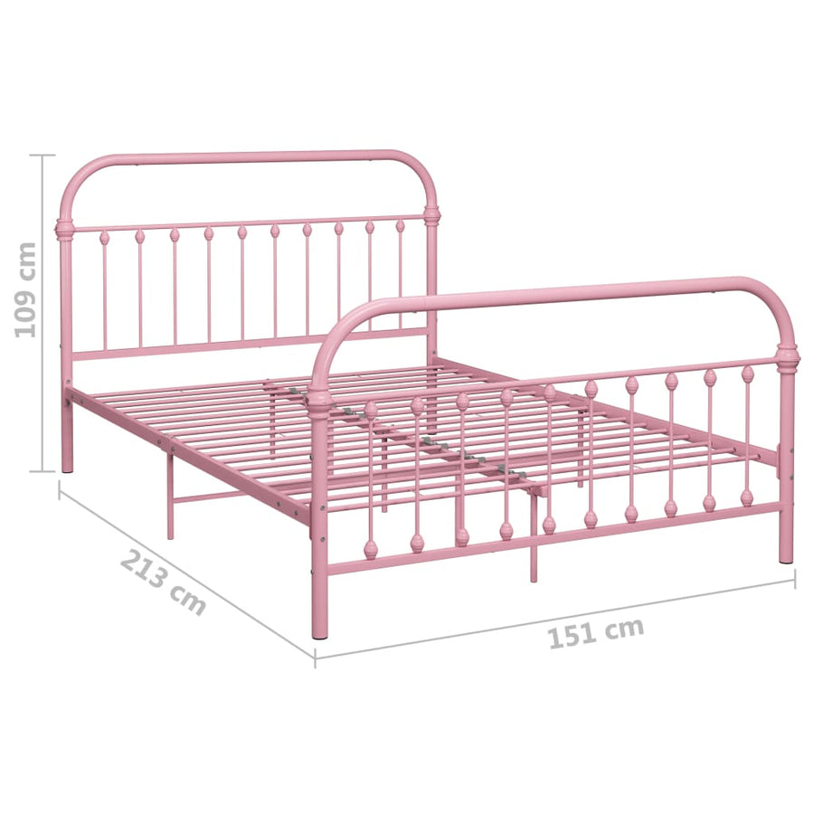 Bedframe Metaal 140 x 200 cm Roze