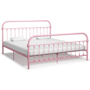 Pink metal bed frame 180x200 cm