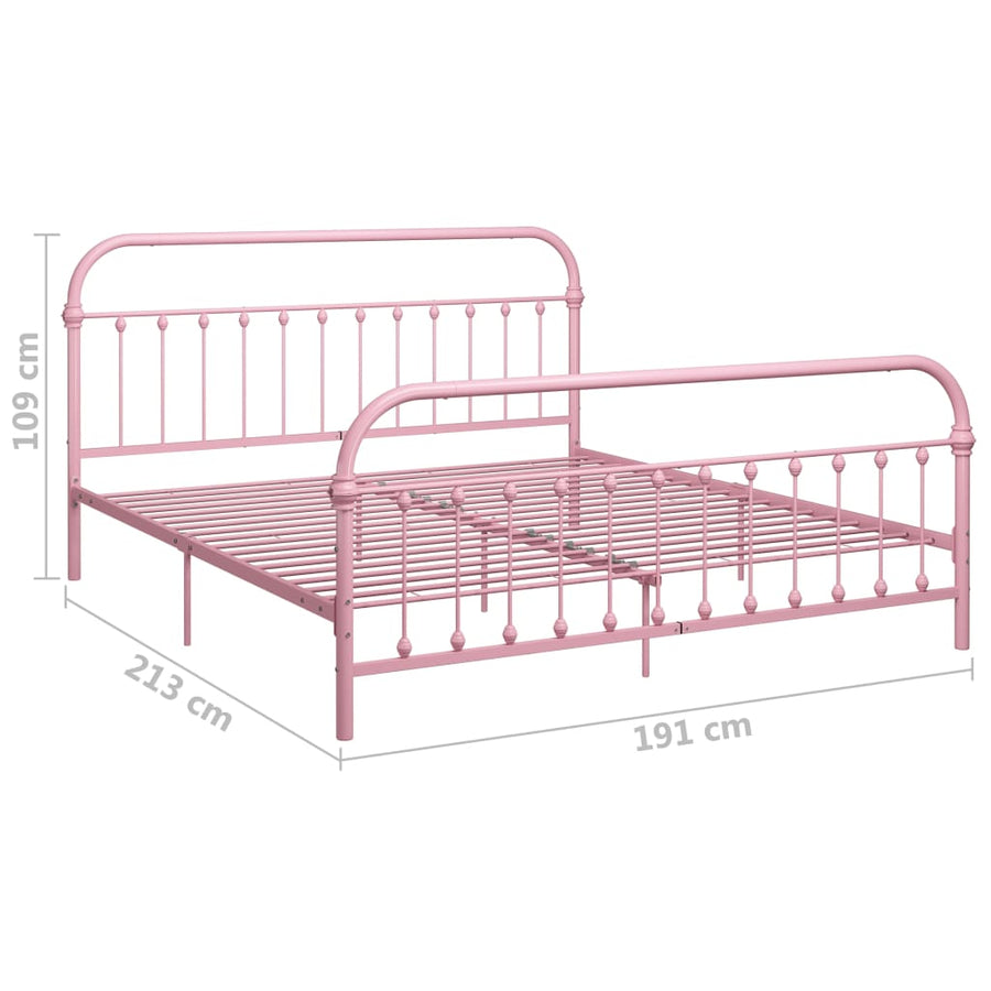 Bedframe Metaal 180 x 200 cm Roze