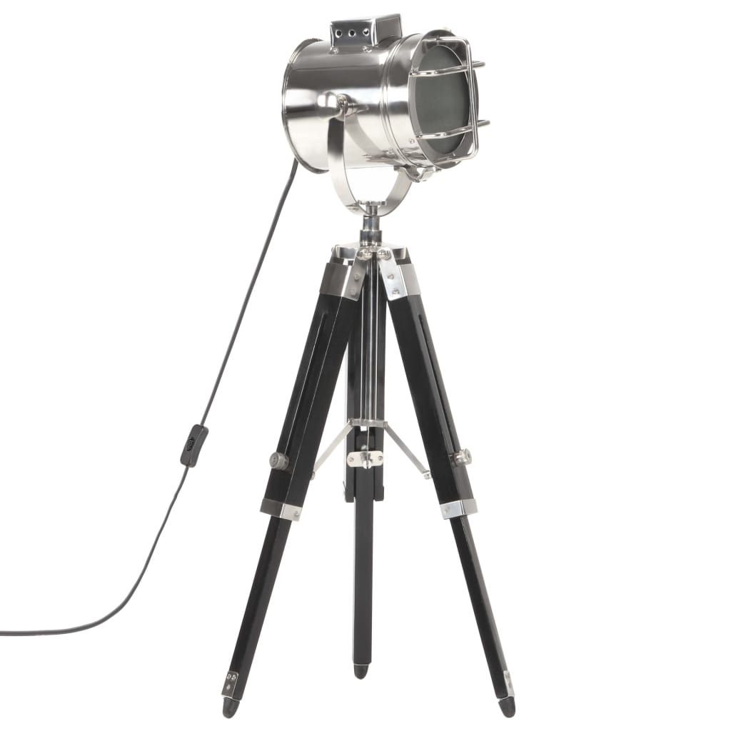 Vloerlamp Driepoot 69 Cm Massief Mangohout Zwart