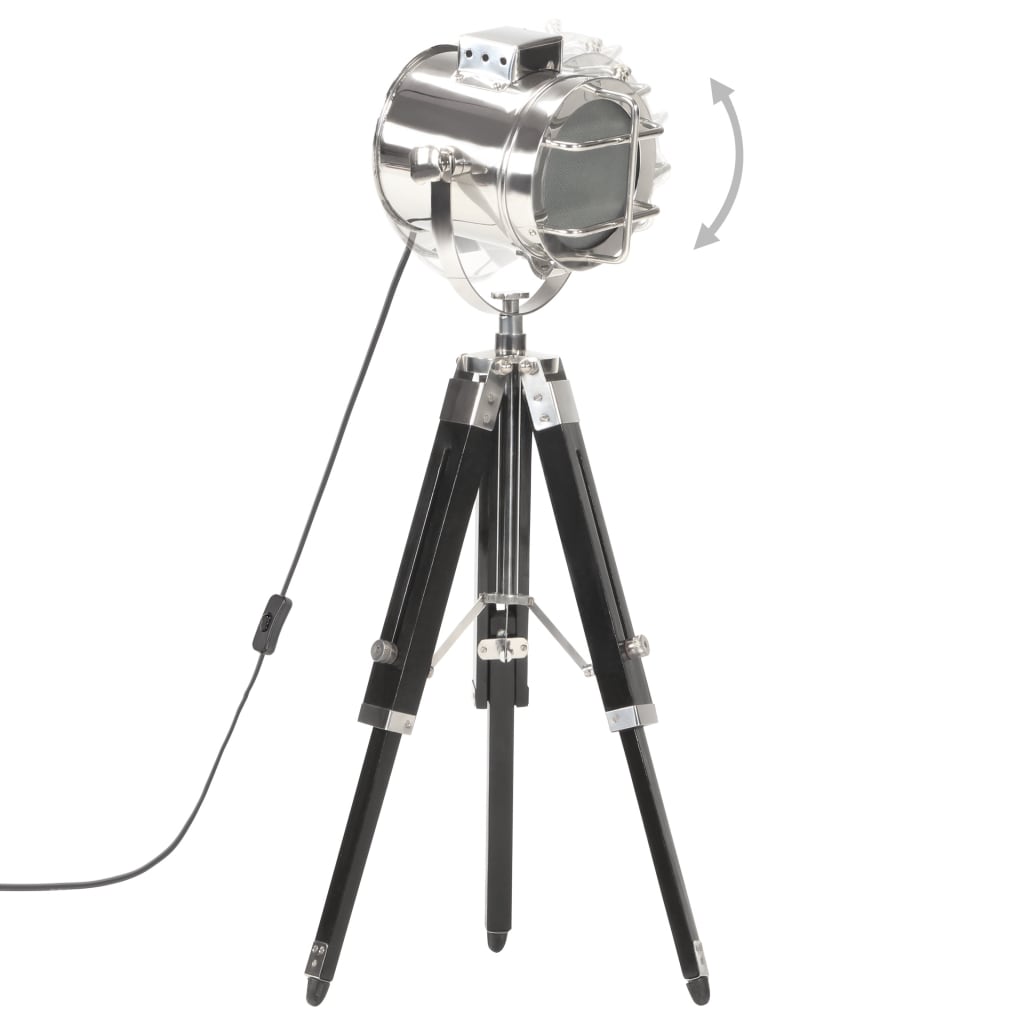 Vloerlamp Driepoot 69 Cm Massief Mangohout Zwart