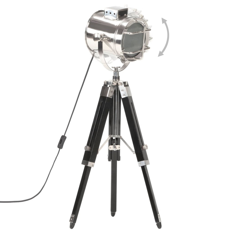 Vloerlamp Driepoot 69 Cm Massief Mangohout Zwart