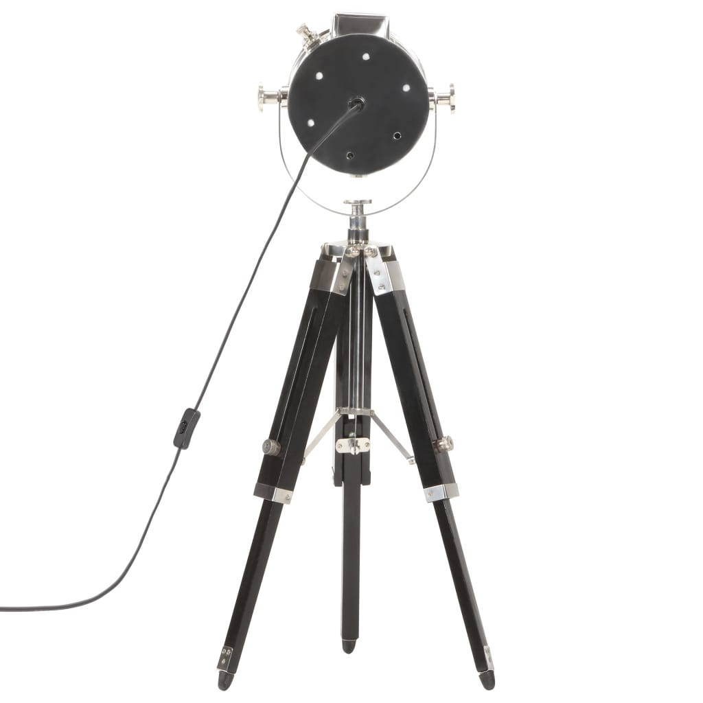 Vloerlamp Driepoot 69 Cm Massief Mangohout Zwart