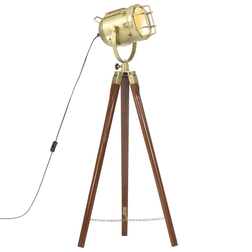 Vloerlamp Driepoot 97 Cm Massief Mangohout Bruin