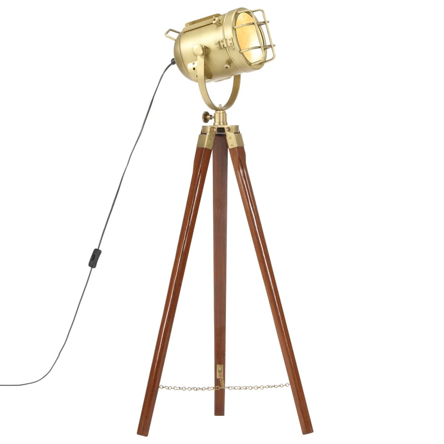 Vloerlamp Driepoot 97 Cm Massief Mangohout Bruin