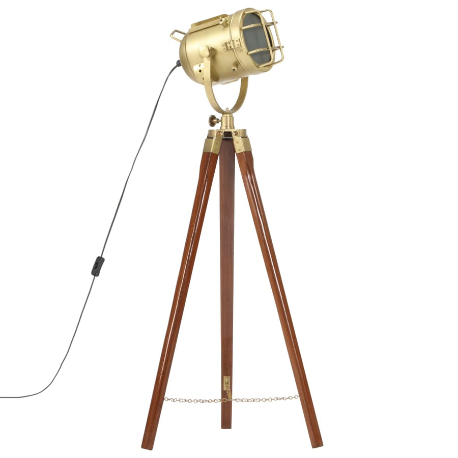 Vloerlamp Driepoot 97 Cm Massief Mangohout Bruin