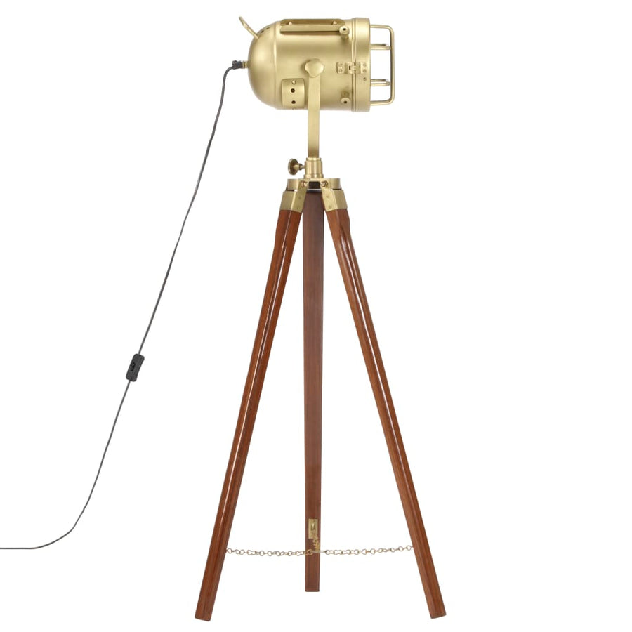 Vloerlamp Driepoot 97 Cm Massief Mangohout Bruin