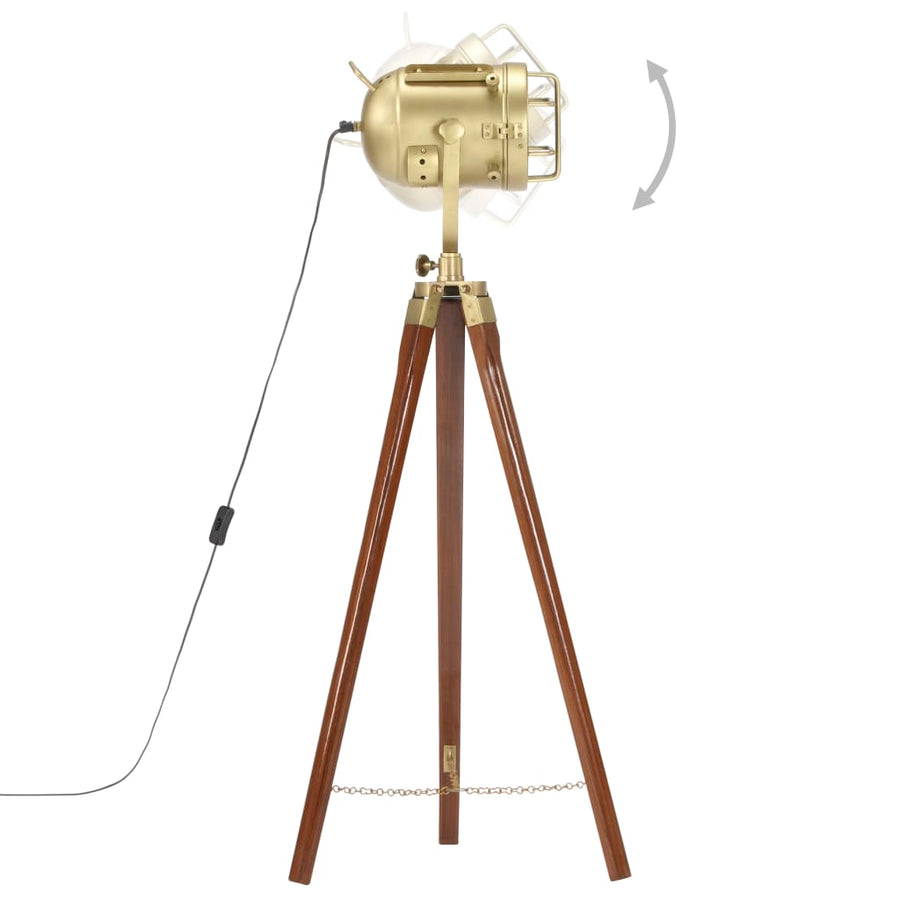 Vloerlamp Driepoot 97 Cm Massief Mangohout Bruin
