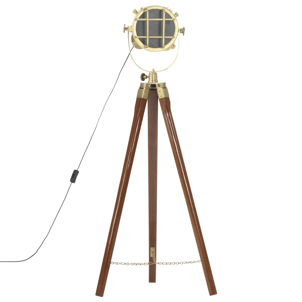 Vloerlamp Driepoot 97 Cm Massief Mangohout Bruin