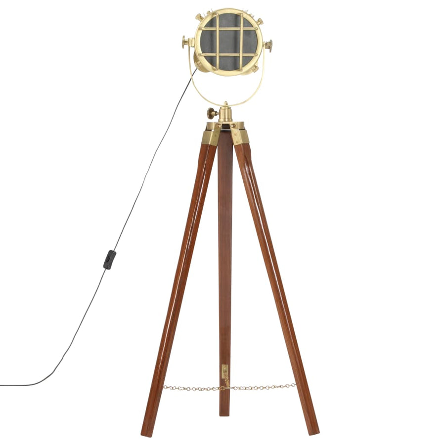 Vloerlamp Driepoot 97 Cm Massief Mangohout Bruin