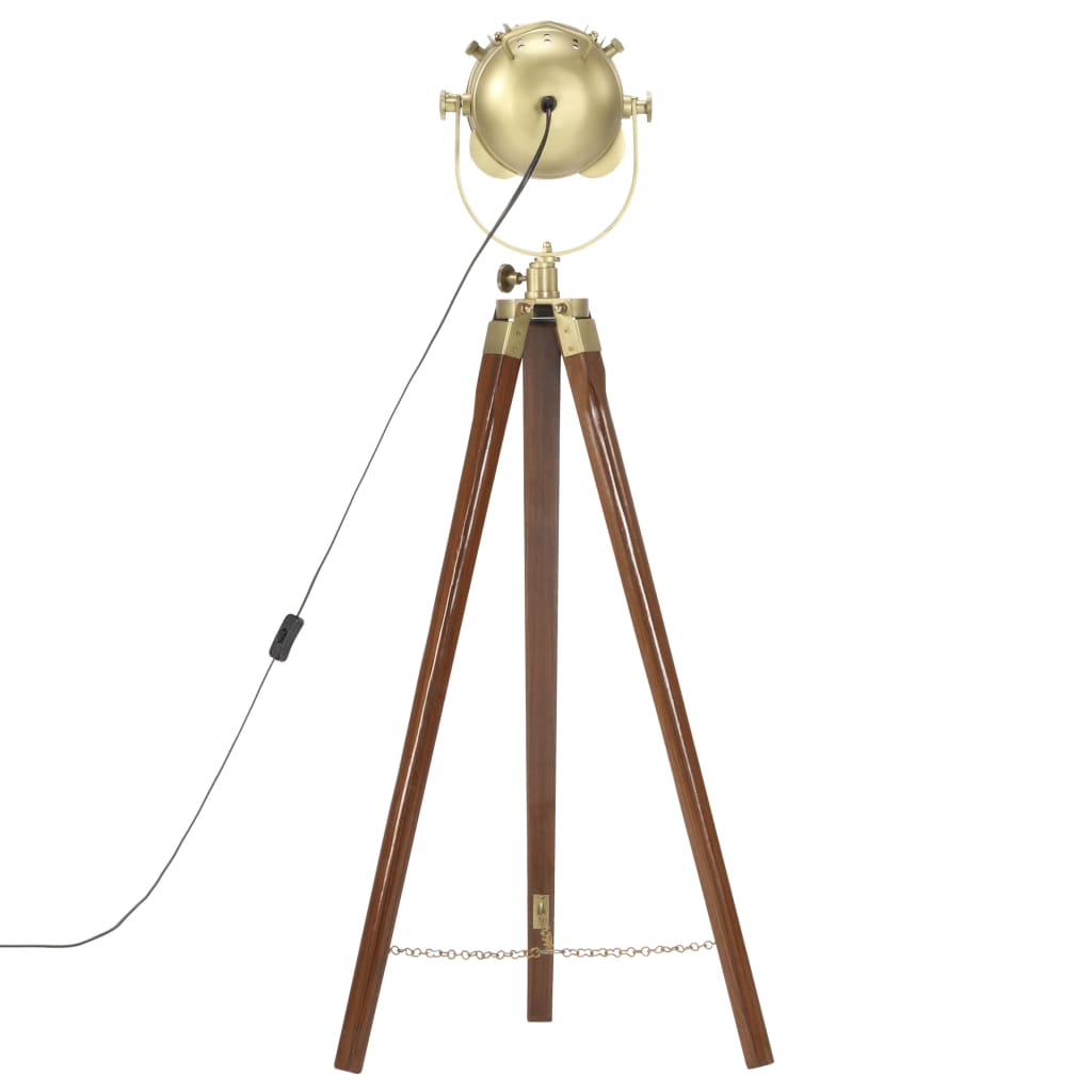 Vloerlamp Driepoot 97 Cm Massief Mangohout Bruin