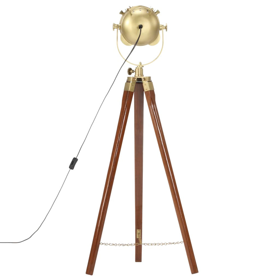 Vloerlamp Driepoot 97 Cm Massief Mangohout Bruin