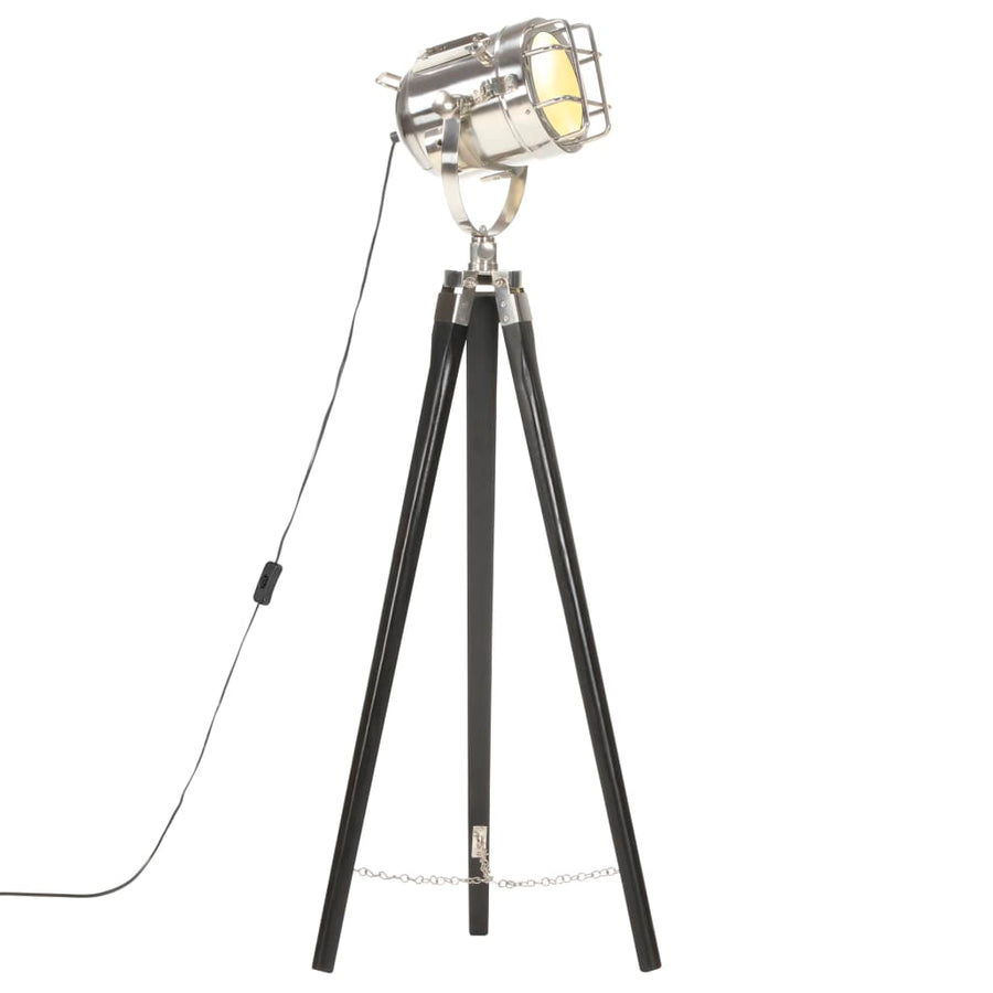 Vloerlamp Driepoot 97 Cm Massief Mangohout Zwart