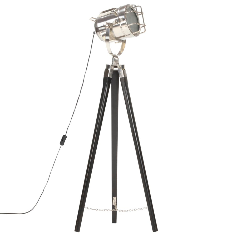 Vloerlamp Driepoot 97 Cm Massief Mangohout Zwart