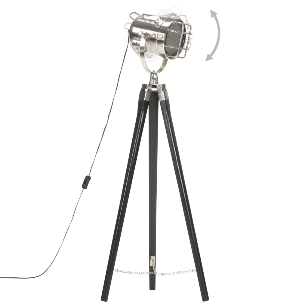 Vloerlamp Driepoot 97 Cm Massief Mangohout Zwart