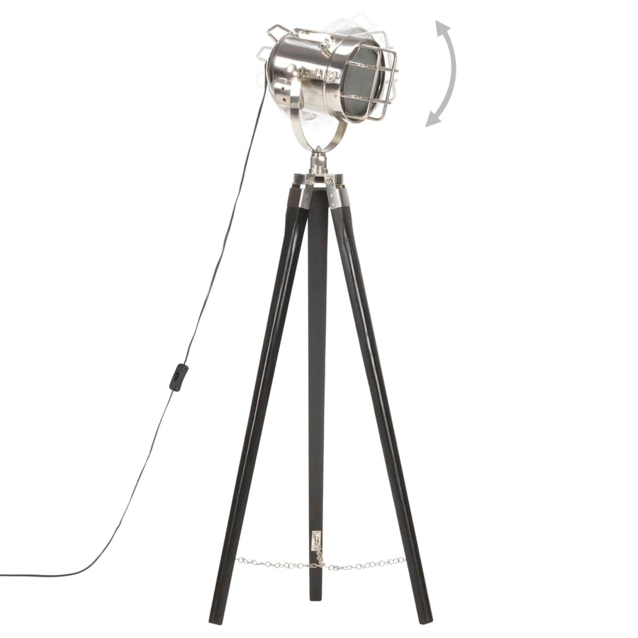 Vloerlamp Driepoot 97 Cm Massief Mangohout Zwart