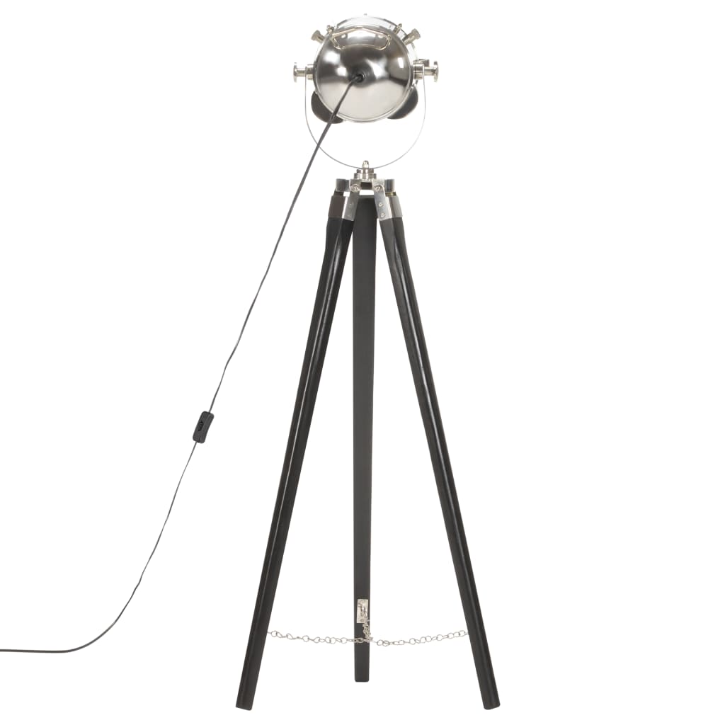 Vloerlamp Driepoot 97 Cm Massief Mangohout Zwart