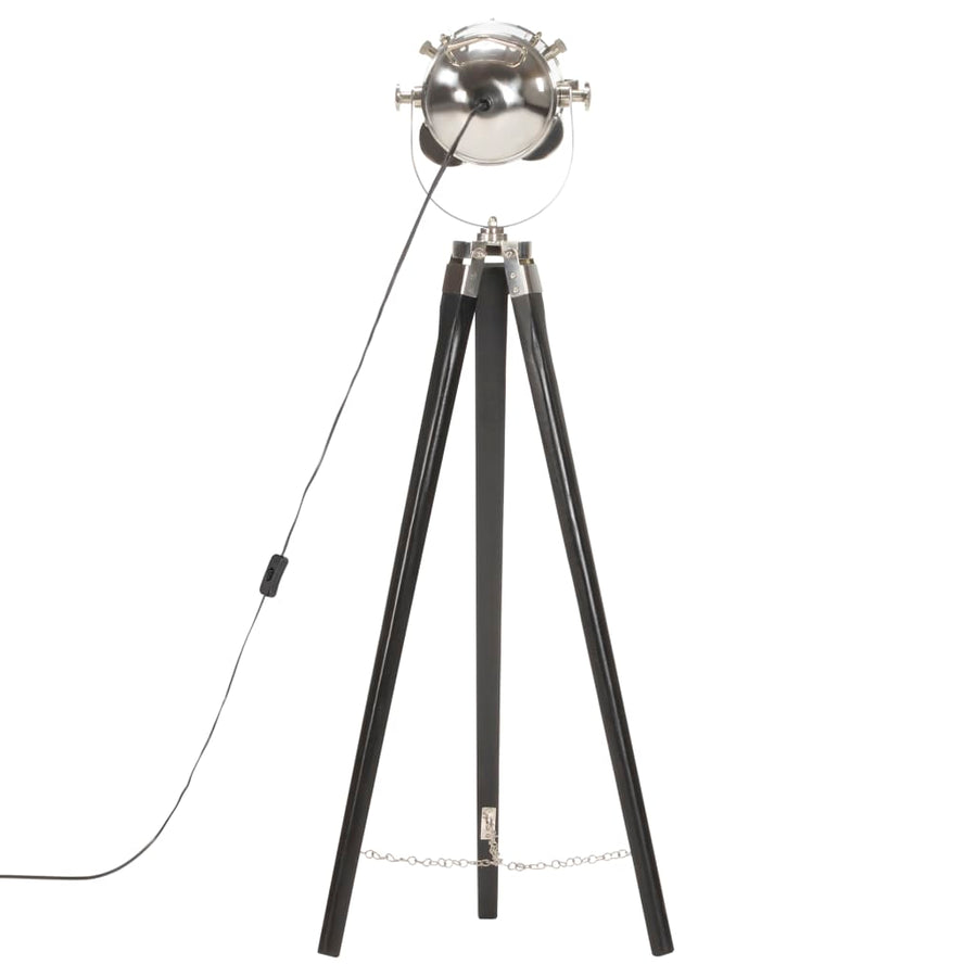 Vloerlamp Driepoot 97 Cm Massief Mangohout Zwart