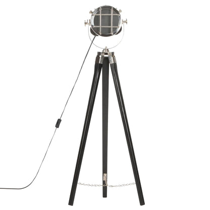 Vloerlamp Driepoot 97 Cm Massief Mangohout Zwart