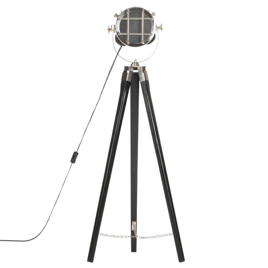 Vloerlamp Driepoot 97 Cm Massief Mangohout Zwart