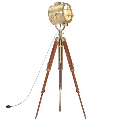 Vloerlamp Driepoot 65 Cm Massief Mangohout Koper