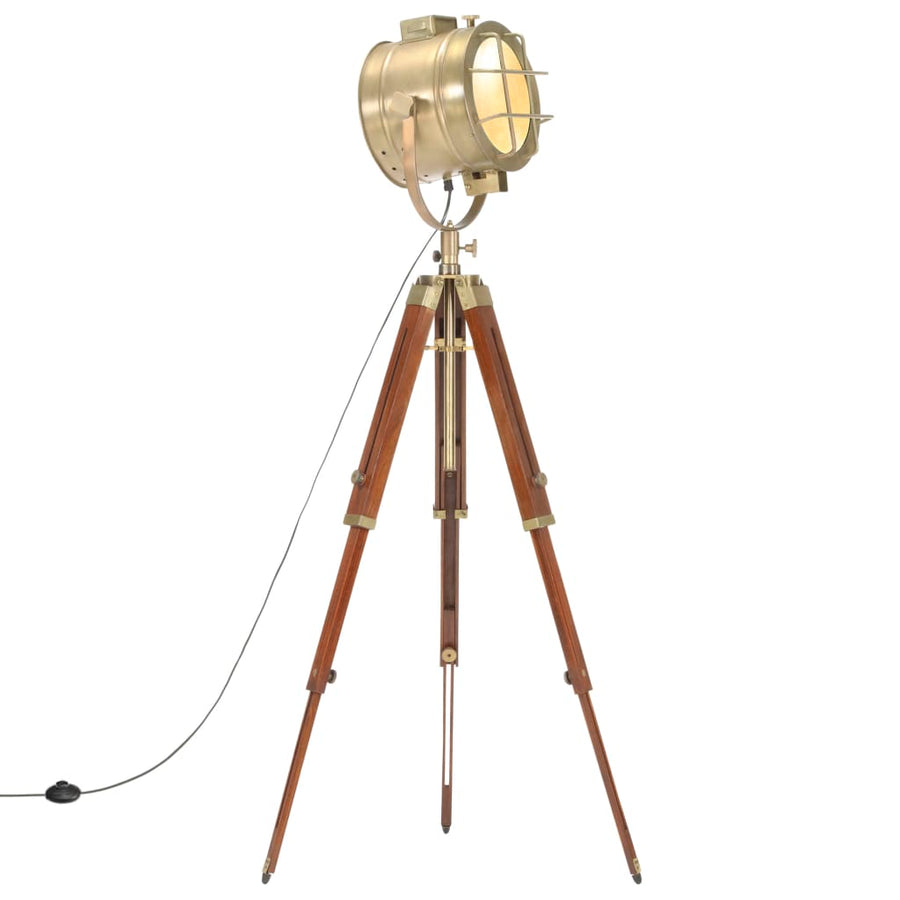 Vloerlamp Driepoot 65 Cm Massief Mangohout Koper