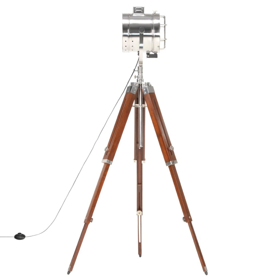 Vloerlamp Driepoot 165 Cm Massief Mangohout Zilver