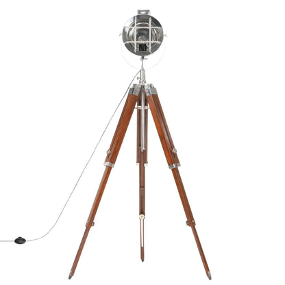 Vloerlamp Driepoot 165 Cm Massief Mangohout Zilver