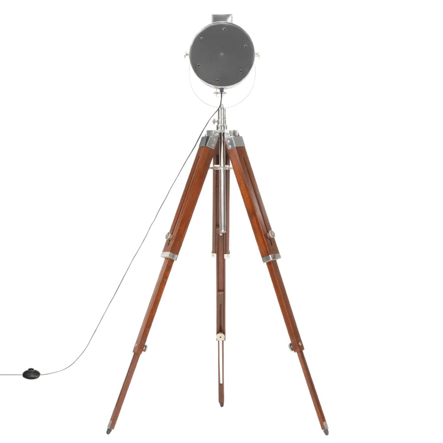 Vloerlamp Driepoot 165 Cm Massief Mangohout Zilver