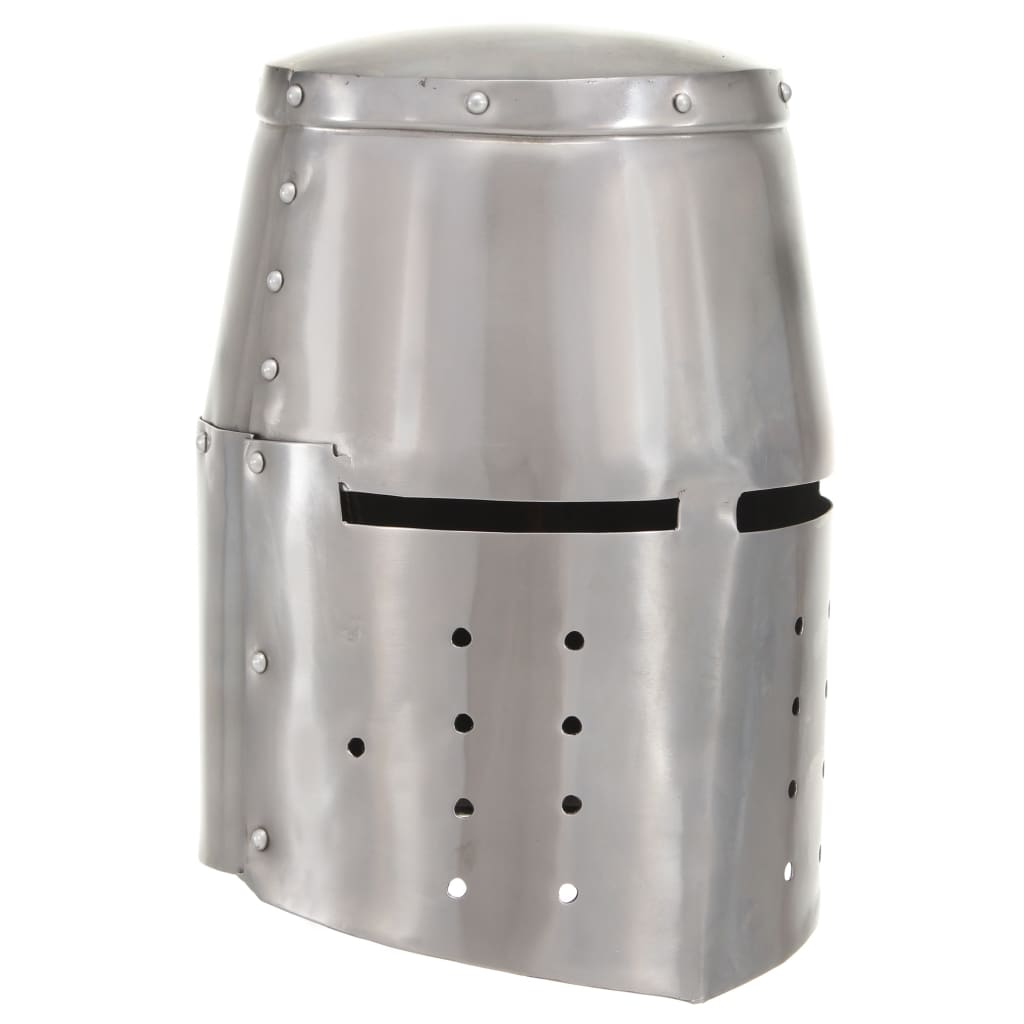 Ridderhelm Middeleeuws Replica Larp Staal Zilverkleurig