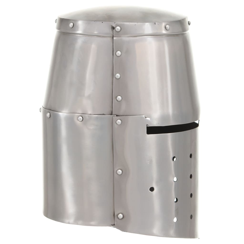Ridderhelm Middeleeuws Replica Larp Staal Zilverkleurig