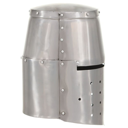 Ridderhelm Middeleeuws Replica Larp Staal Zilverkleurig