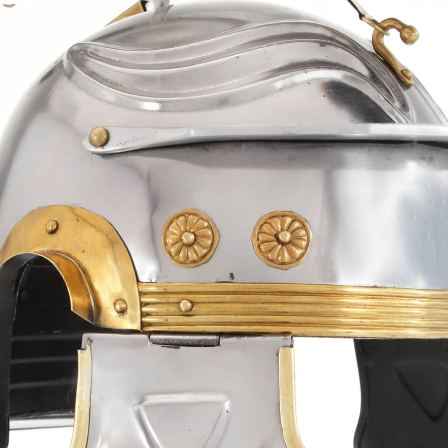 Soldatenhelm Romeins Replica Larp Staal Zilverkleurig model 16