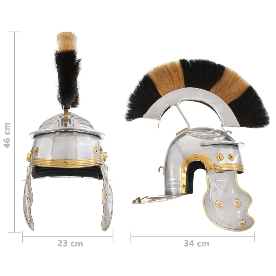 Soldatenhelm Romeins Replica Larp Staal Zilverkleurig model 16
