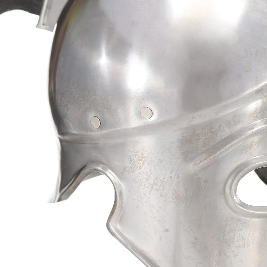 Soldatenhelm Grieks Replica Larp Staal Zilverkleurig