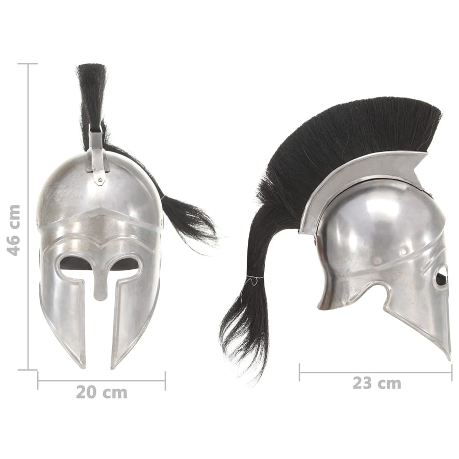 Soldatenhelm Grieks Replica Larp Staal Zilverkleurig