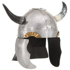 Viking helmet fantasy LARP steel silver-colored
