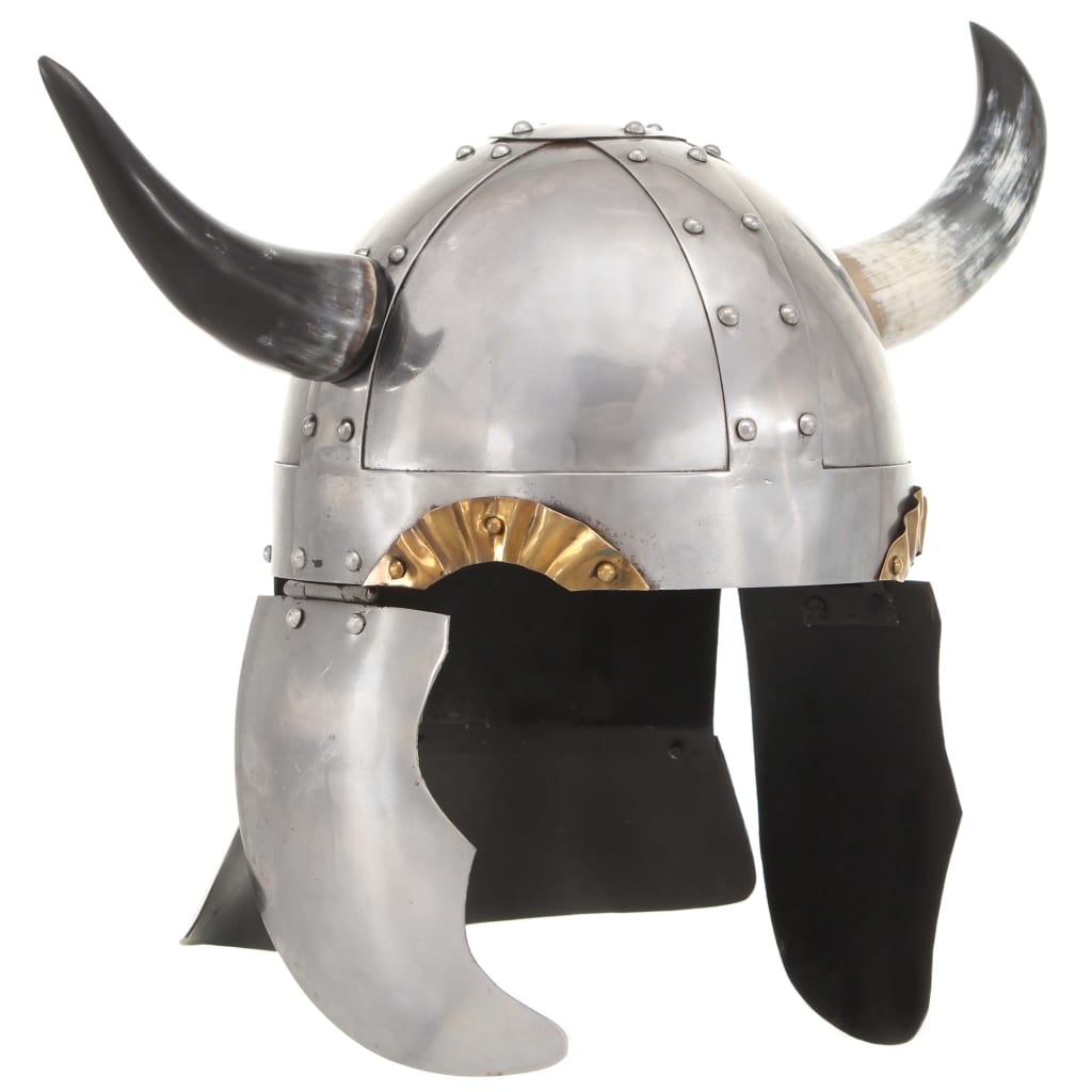 Vikinghelm Fantasie Larp Staal Zilverkleurig