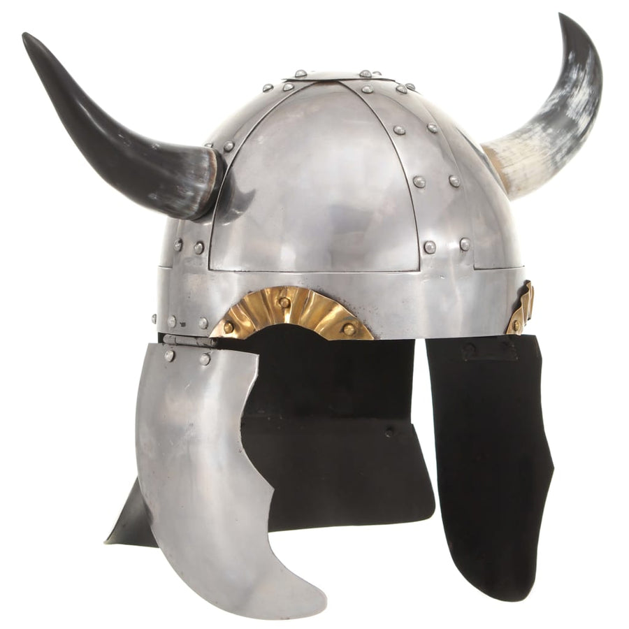 Vikinghelm Fantasie Larp Staal Zilverkleurig